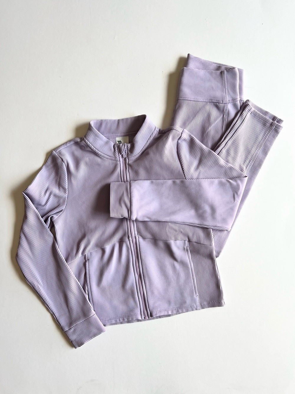 Girls Ribbed Activewear Jacket and Legging Set Lavender Size 10/12 All in Motion
